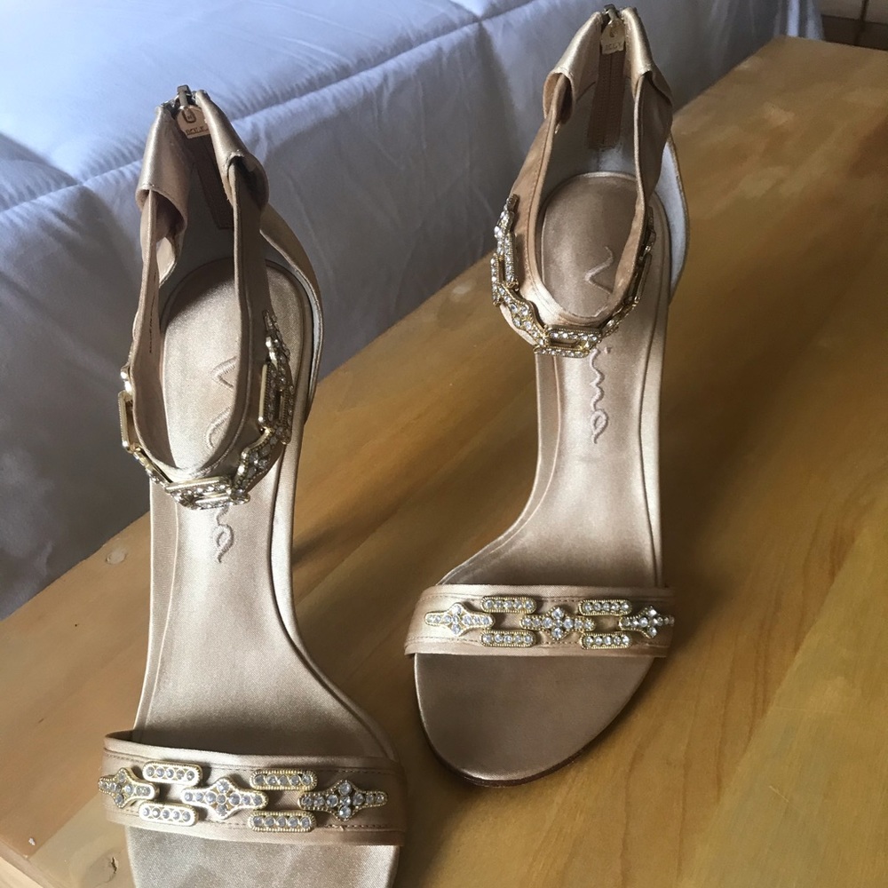 Gold Nina Heels
